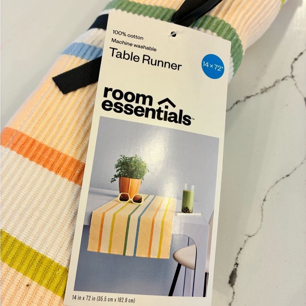 Room Essentials Multicolor Striped Table Runner - Picture 2 of 2